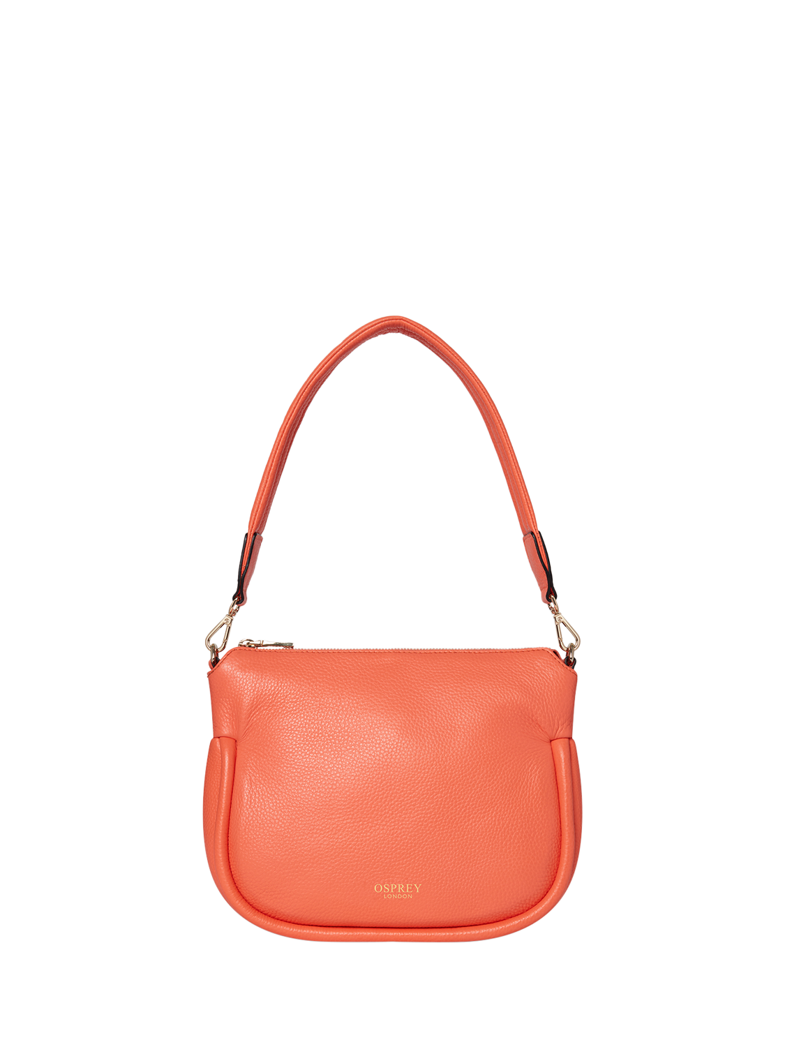 OSPREY LONDON Hendrix Leather Shoulder Bag, Coral