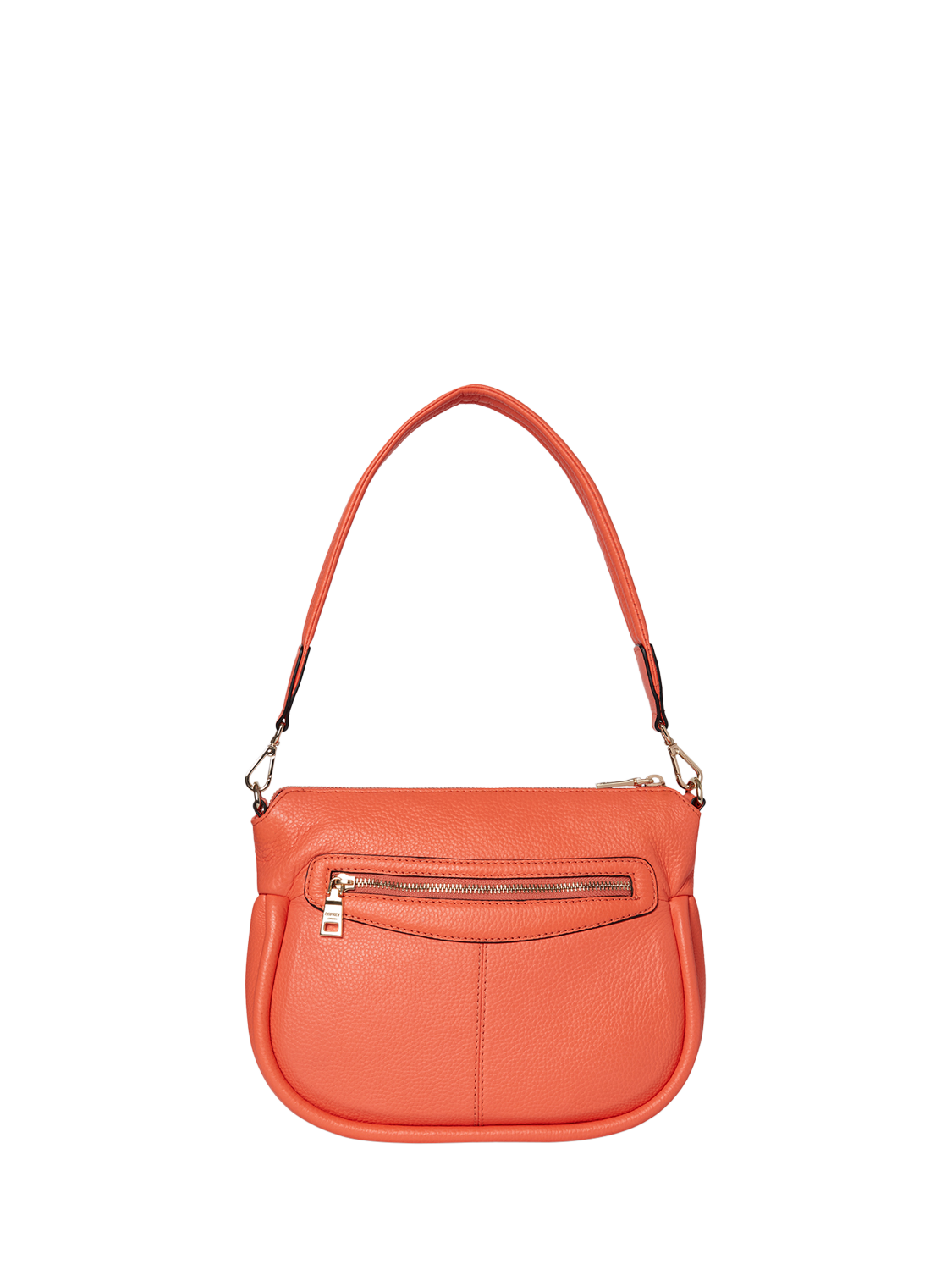 OSPREY LONDON Hendrix Leather Shoulder Bag, Coral