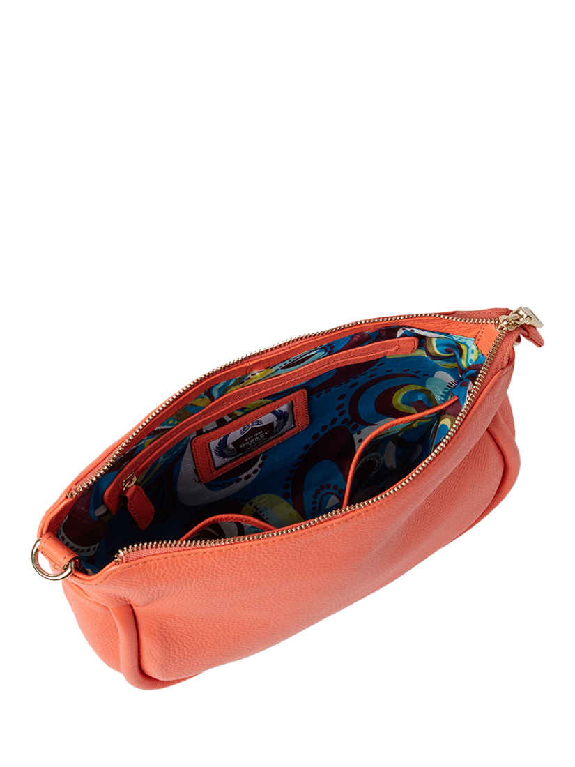 Product image 6 of 6, which shows OSPREY LONDON Hendrix Leather Shoulder Bag, Coral