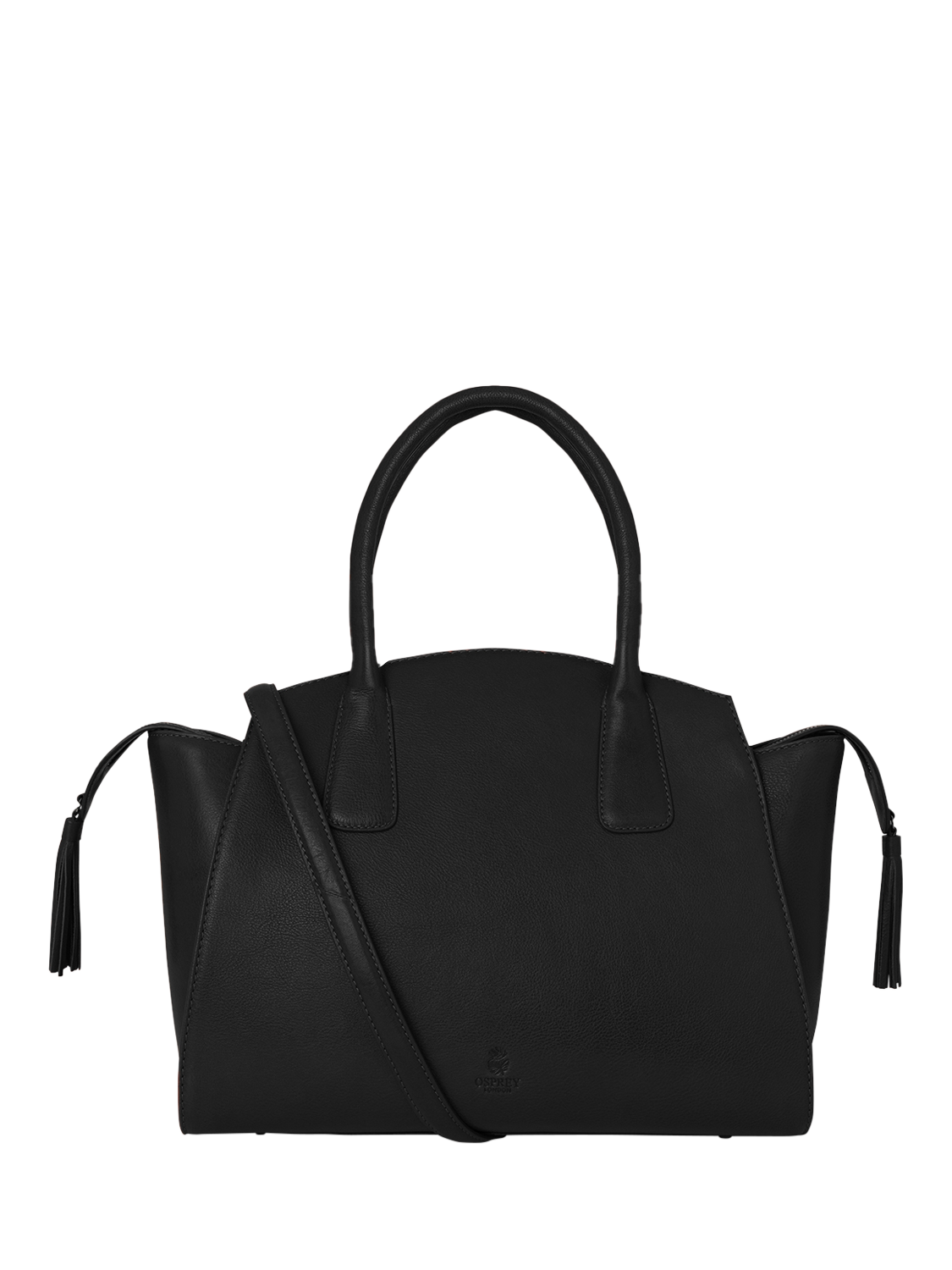 Product image 1 of 6, which shows OSPREY LONDON Hickstead Leather Work Bag, Black