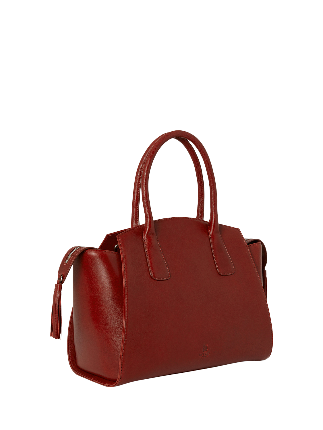 Product image 4 of 6, which shows OSPREY LONDON Hickstead Leather Work Bag, Red