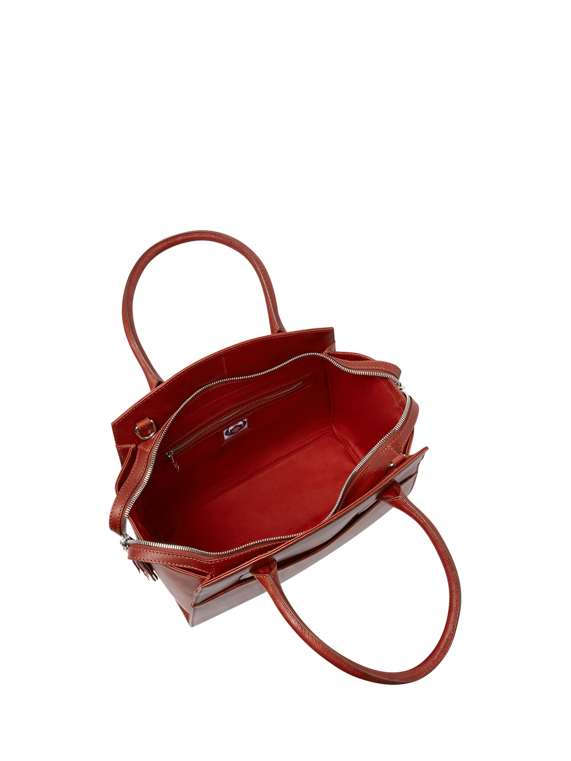 Product image 6 of 6, which shows OSPREY LONDON Hickstead Leather Work Bag, Red
