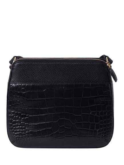 OSPREY LONDON Kellie Croc Leather Crossbody Bag - view 2, Black