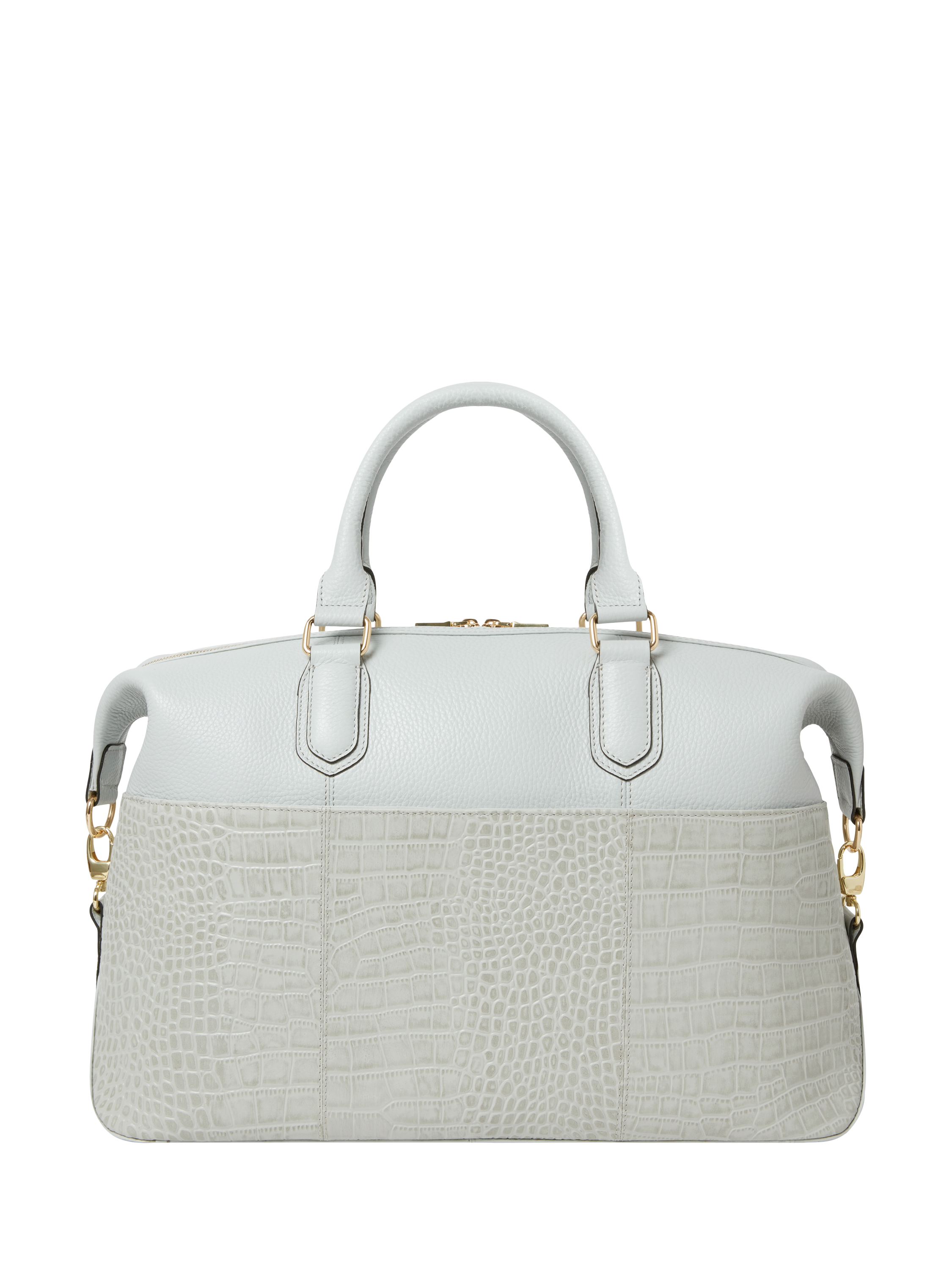 Product image 3 of 6, which shows OSPREY LONDON Croc Leather Kellie Weekender Bag, Mist
