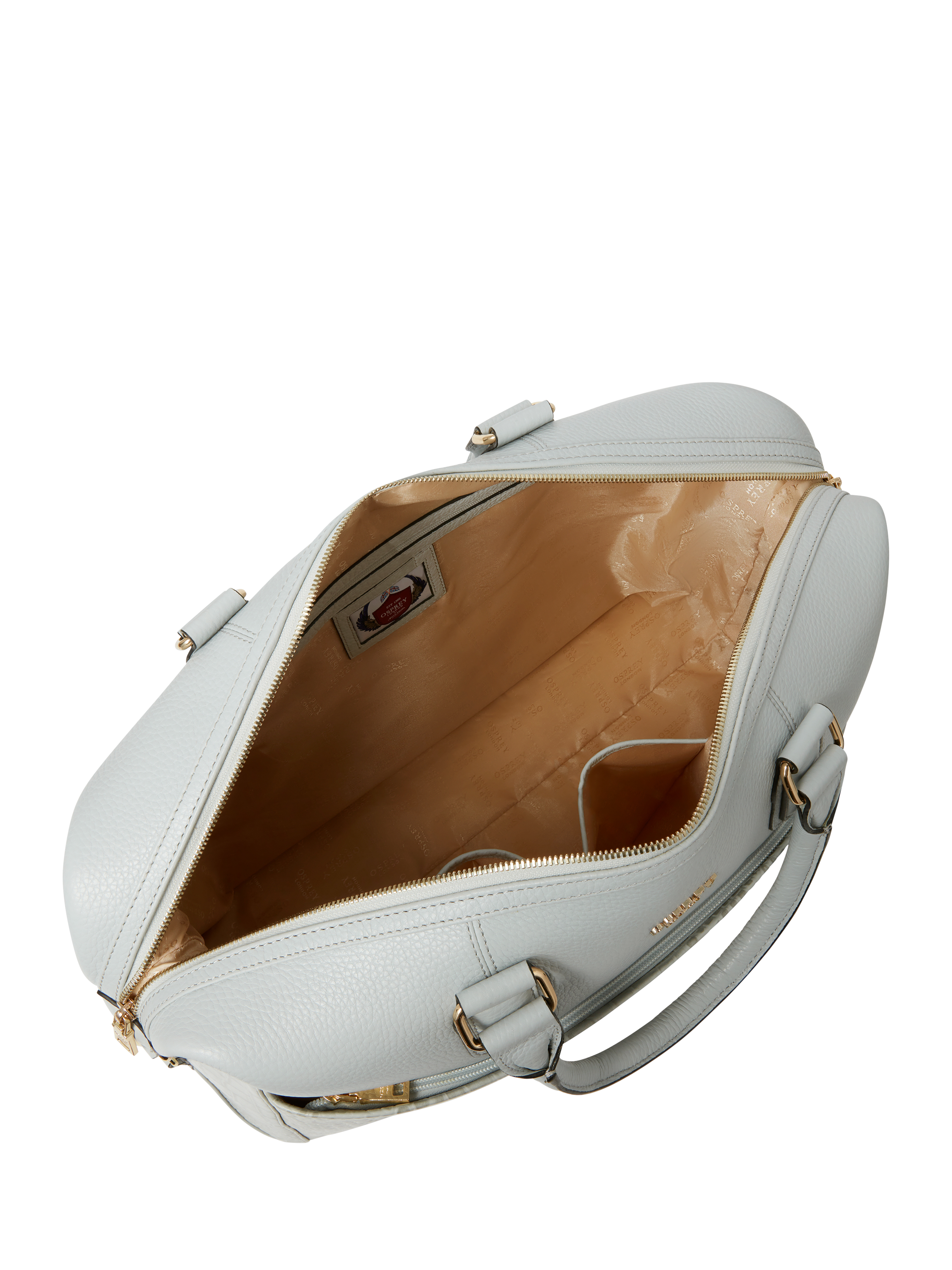 Product image 6 of 6, which shows OSPREY LONDON Croc Leather Kellie Weekender Bag, Mist