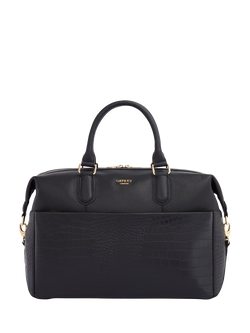 OSPREY LONDON Kellie Croc Leather Weekender Bag - view 2, Black