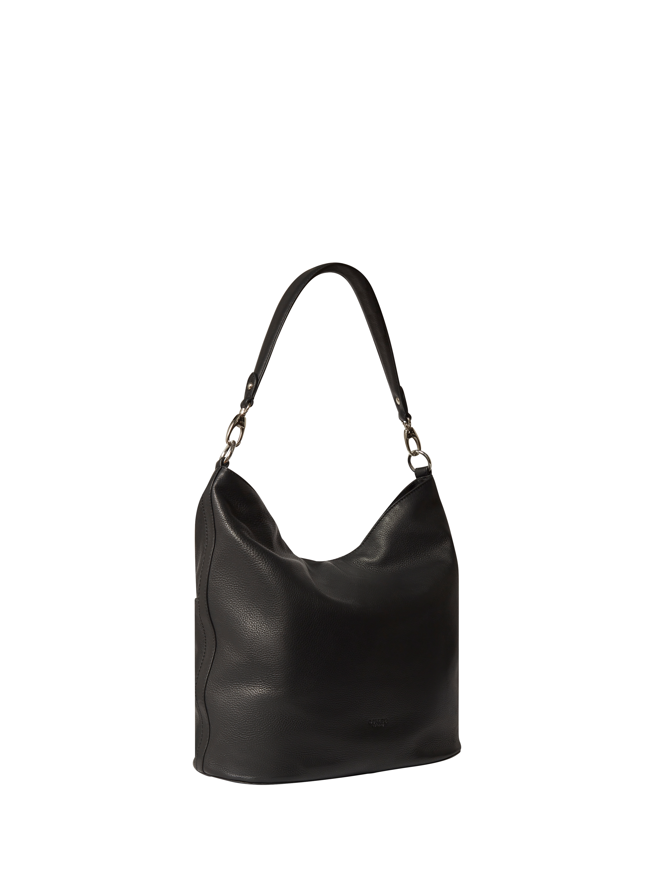 Product image 4 of 5, which shows OSPREY LONDON Kelso Leather Large Hobo Bag, Black
