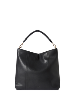 OSPREY LONDON Carina Large Leather Hobo Bag, Black, Black