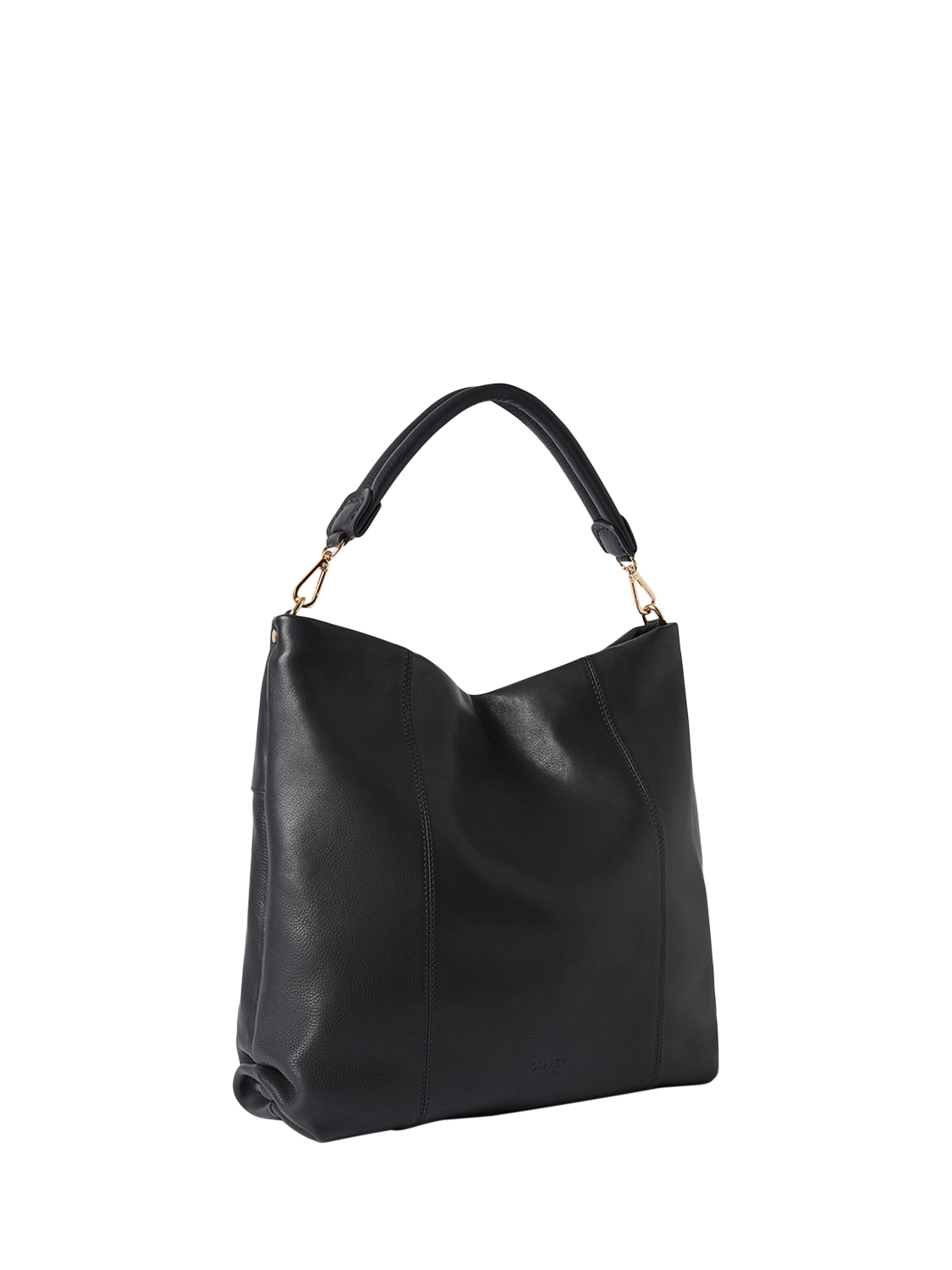 Product image 3 of 6, which shows OSPREY LONDON Carina Large Leather Hobo Bag, Black