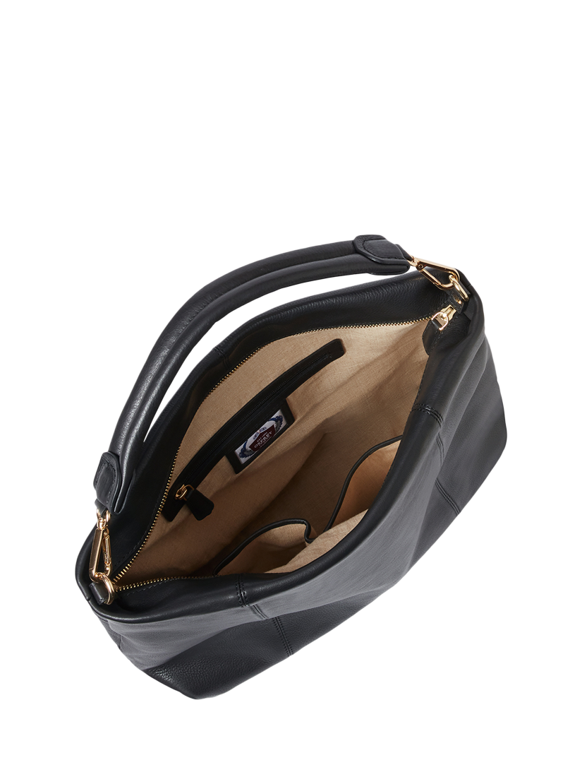 Product image 6 of 6, which shows OSPREY LONDON Carina Large Leather Hobo Bag, Black
