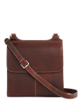 OSPREY LONDON Narissa Leather Large Crossbody Bag, Chestnut