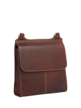 OSPREY LONDON Narissa Leather Large Crossbody Bag, Chestnut