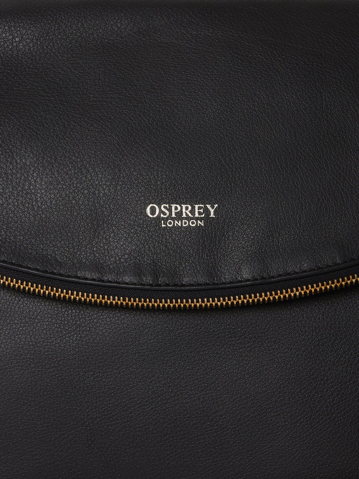 Product image 4 of 5, which shows OSPREY LONDON Milano Leather Crossbody Bag, Black