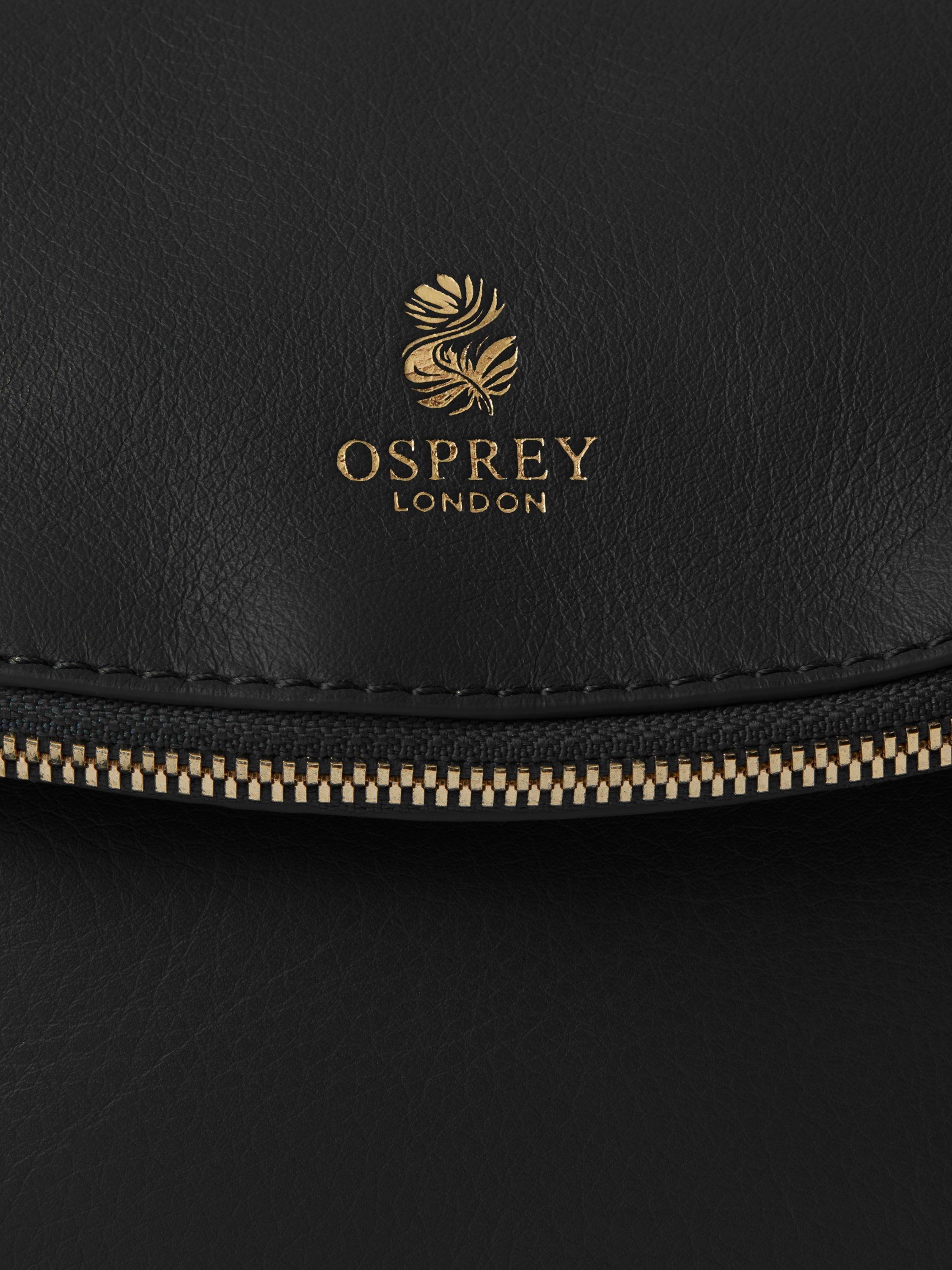Product image 3 of 4, which shows OSPREY LONDON Milano Leather Multiway Bag, Black