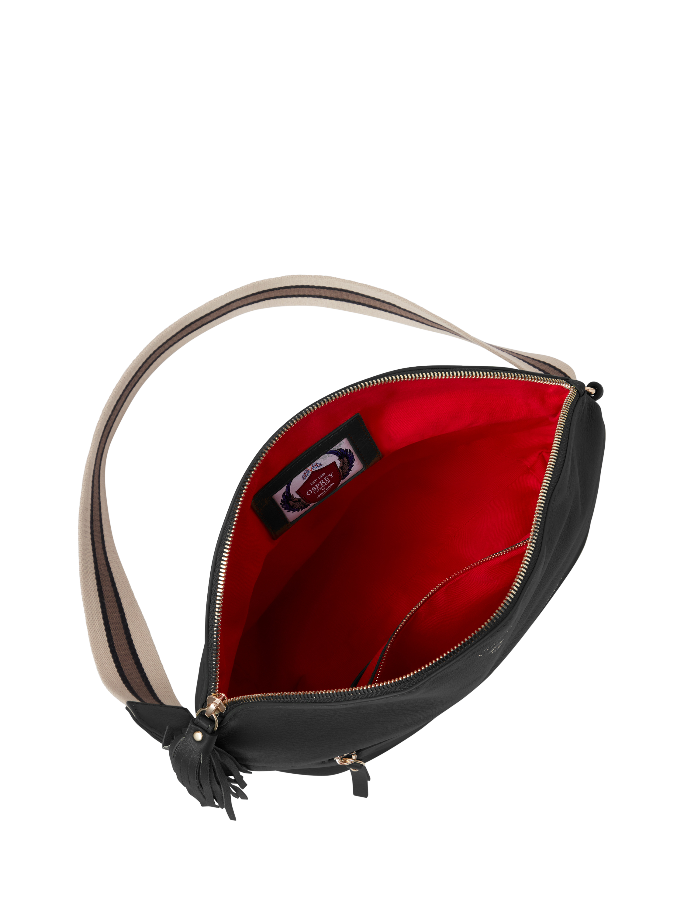 Product image 4 of 4, which shows OSPREY LONDON Milano Leather Multiway Bag, Black