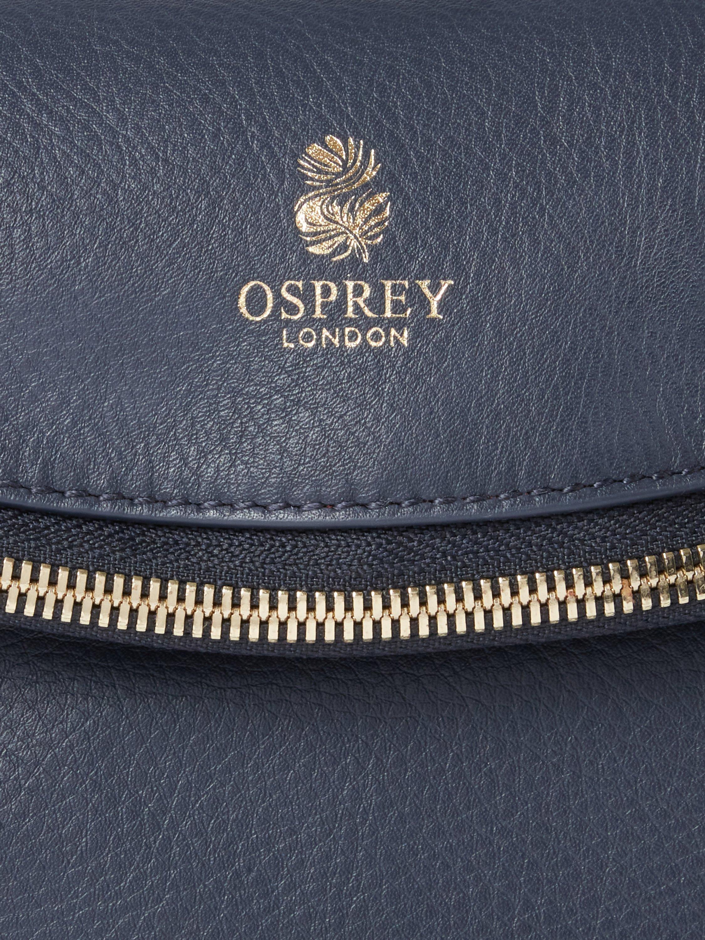 Product image 4 of 6, which shows OSPREY LONDON Milano Leather Multiway Bag, Navy