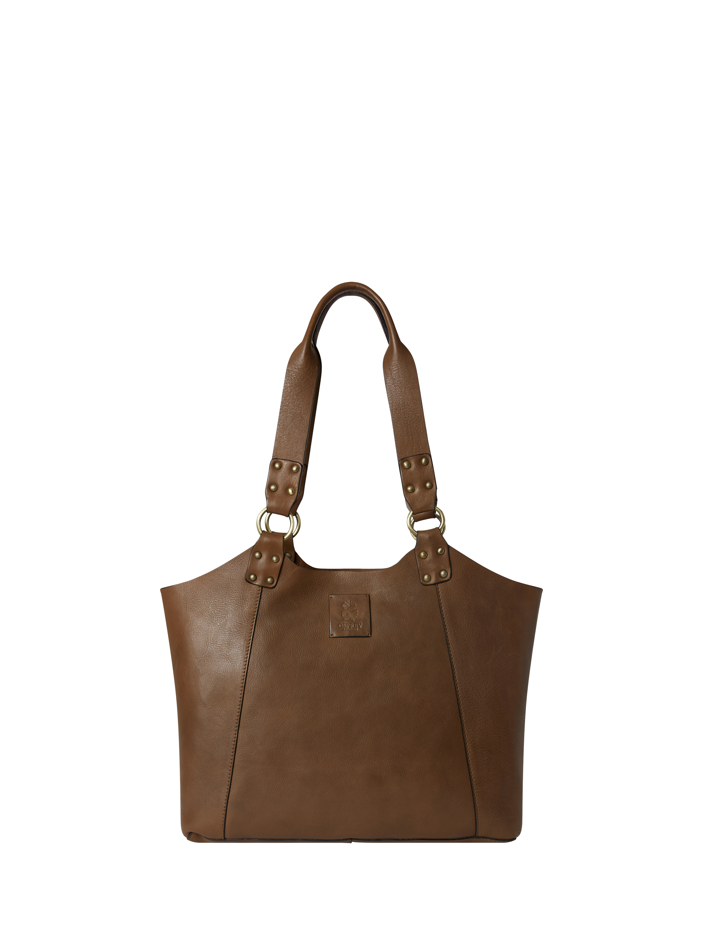Product image 1 of 5, which shows OSPREY LONDON Monterrey Leather Tote Bag, Tan