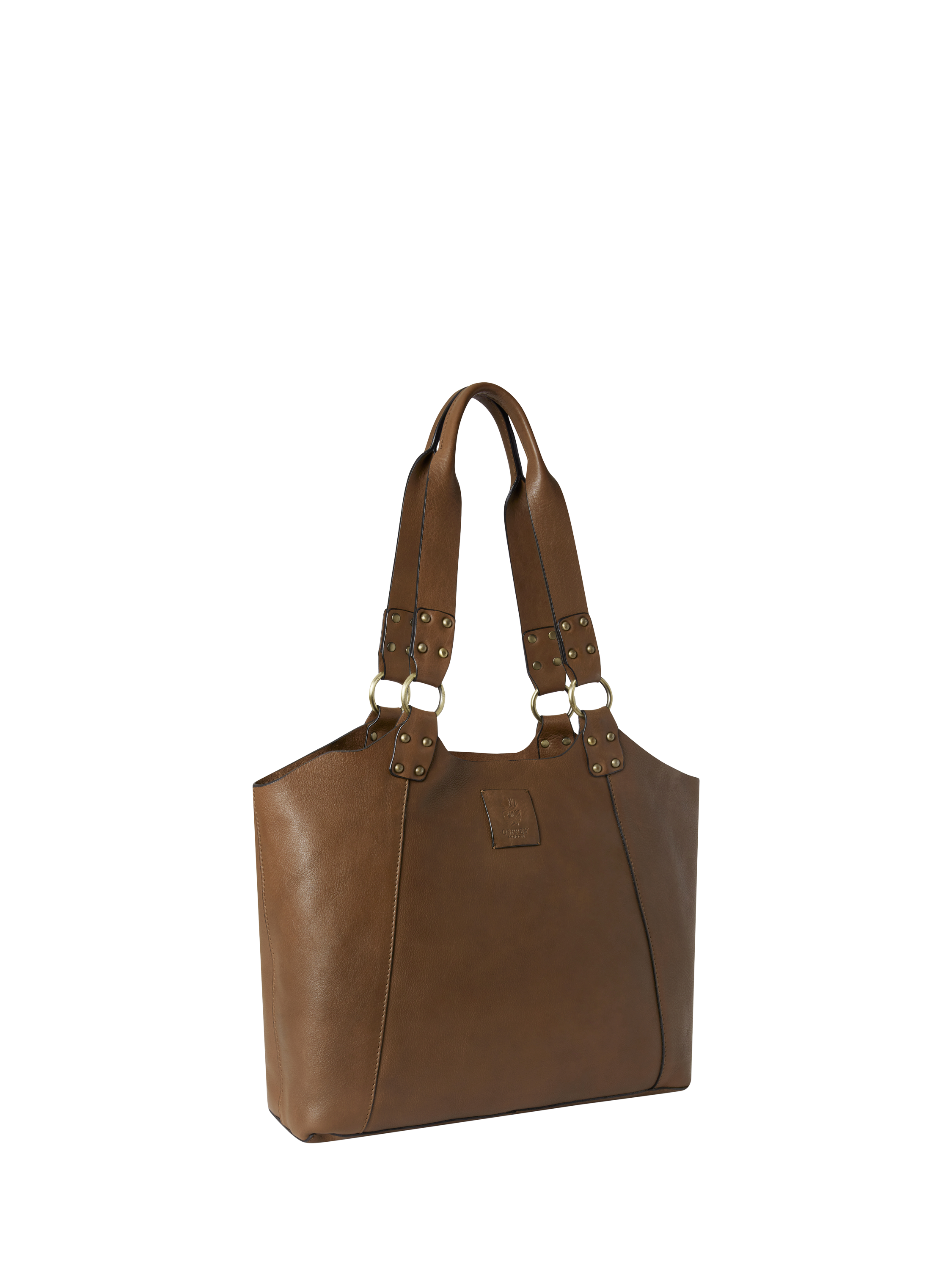 Product image 3 of 5, which shows OSPREY LONDON Monterrey Leather Tote Bag, Tan