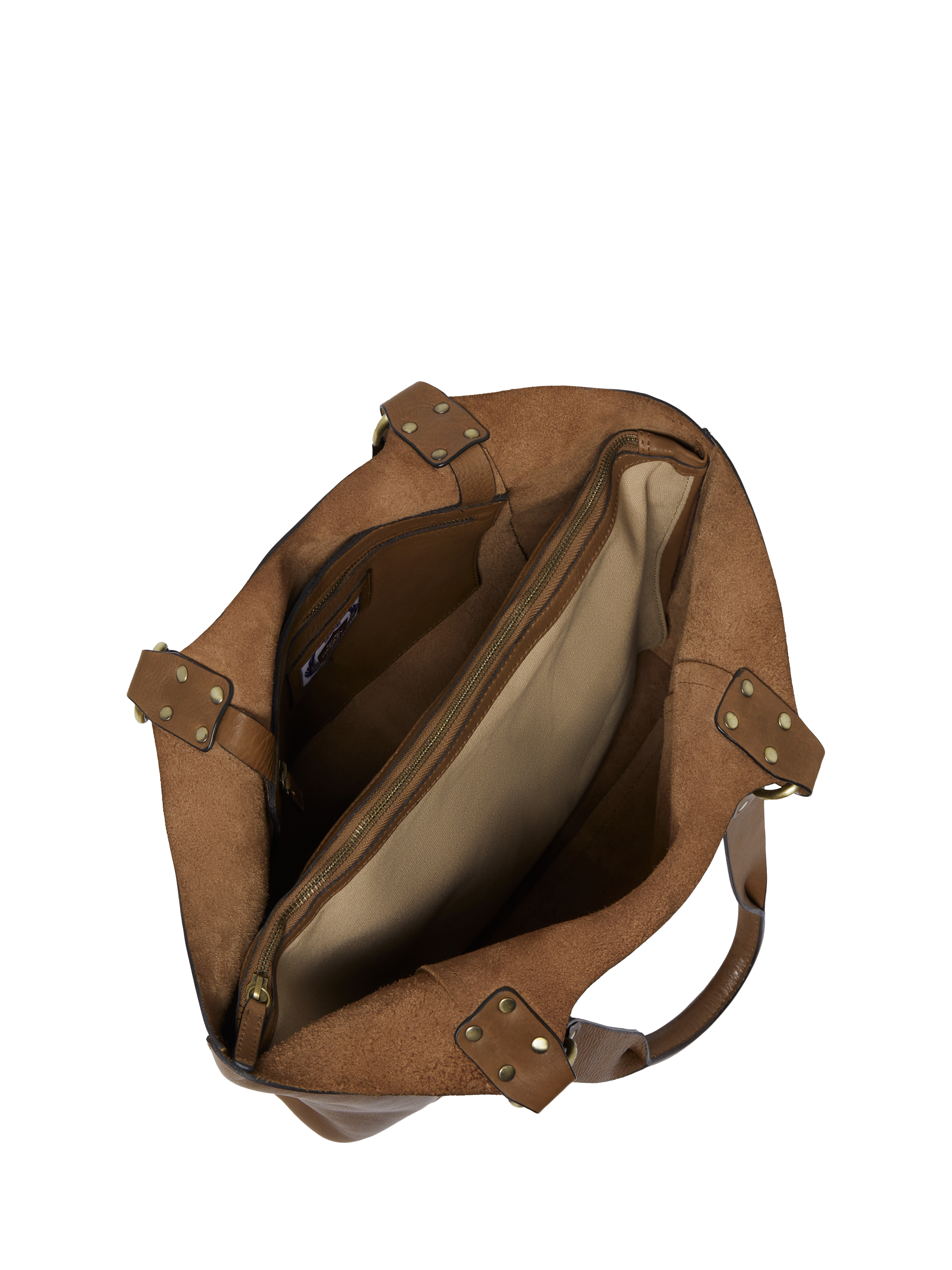 Product image 5 of 5, which shows OSPREY LONDON Monterrey Leather Tote Bag, Tan