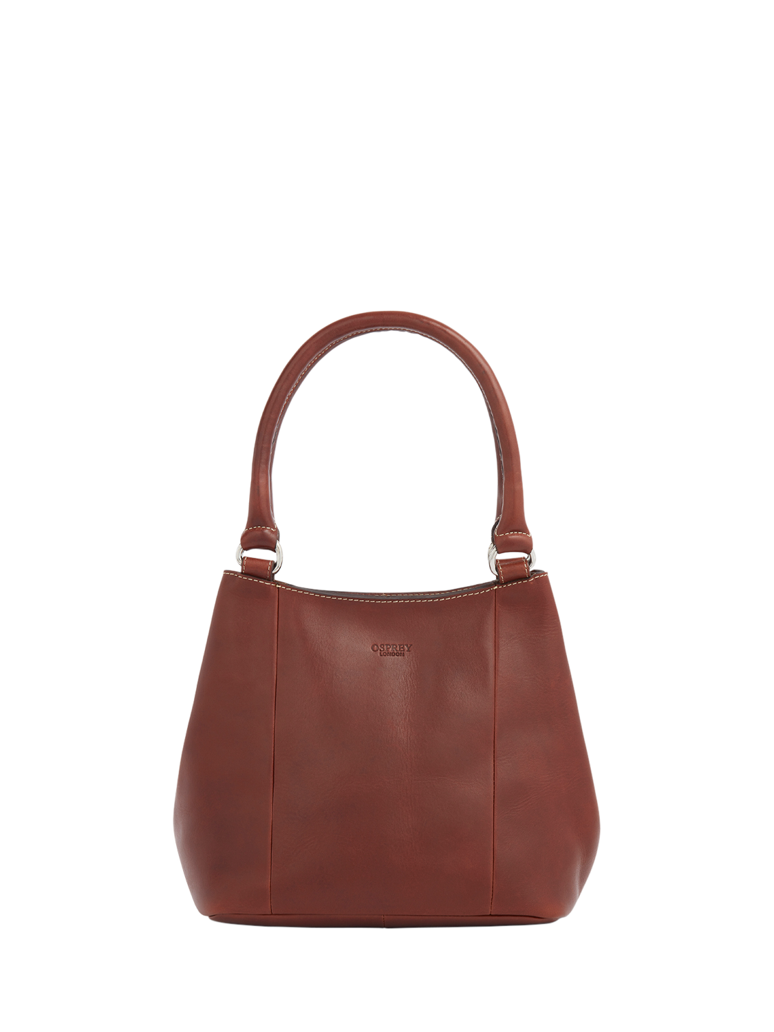 Product image 1 of 4, which shows OSPREY LONDON Narissa Leather Hobo Bag, Chestnut