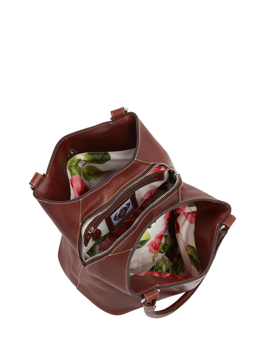 Product image 4 of 4, which shows OSPREY LONDON Narissa Leather Hobo Bag, Chestnut