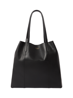 OSPREY LONDON Notting Hill Leather Tote Bag, Black