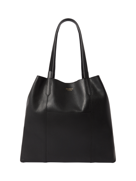 OSPREY LONDON Notting Hill Leather Tote Bag, Black