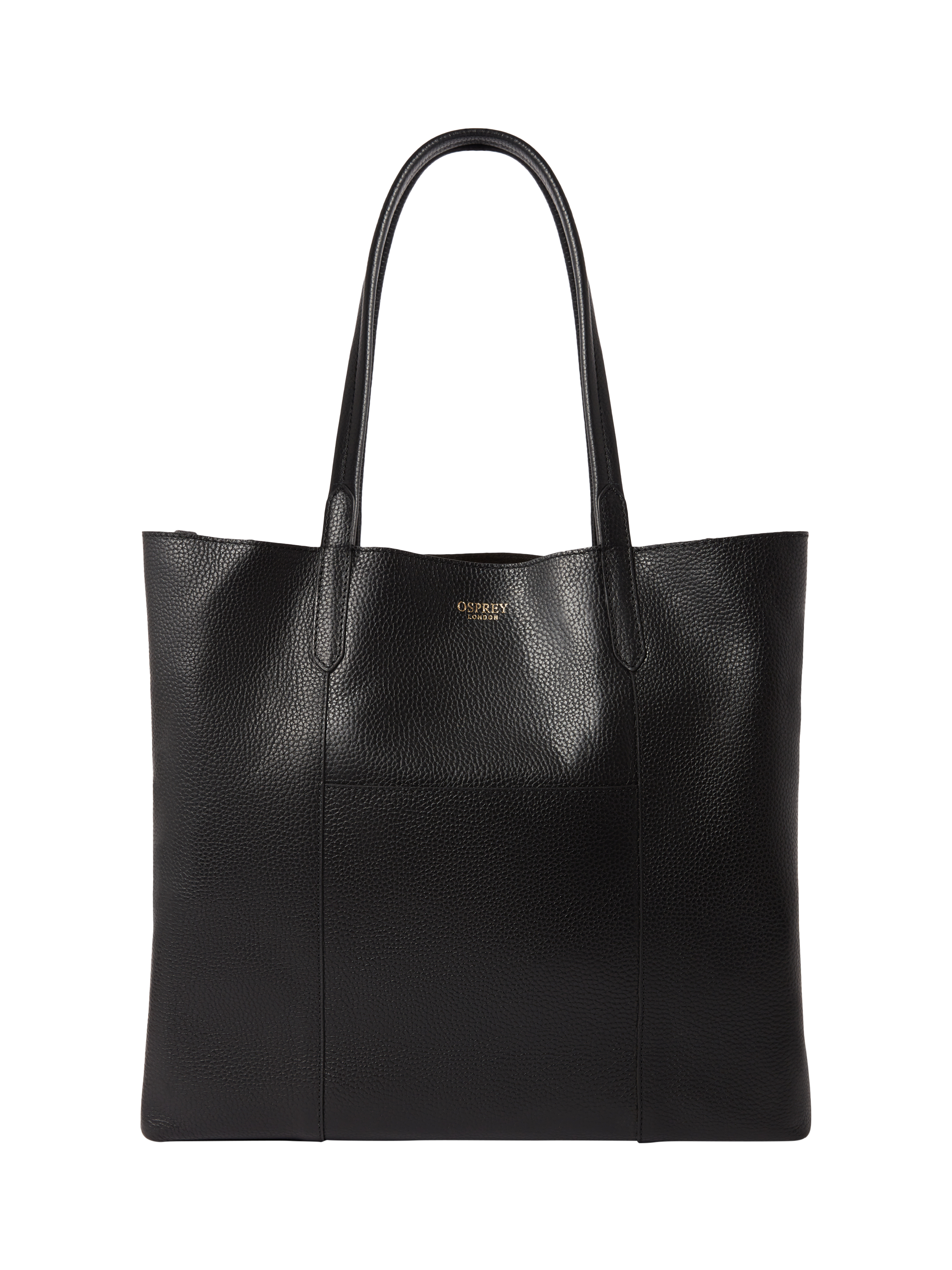 Product image 2 of 6, which shows OSPREY LONDON Notting Hill Leather Tote Bag, Black