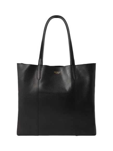 OSPREY LONDON Notting Hill Leather Tote Bag - view 2, Black
