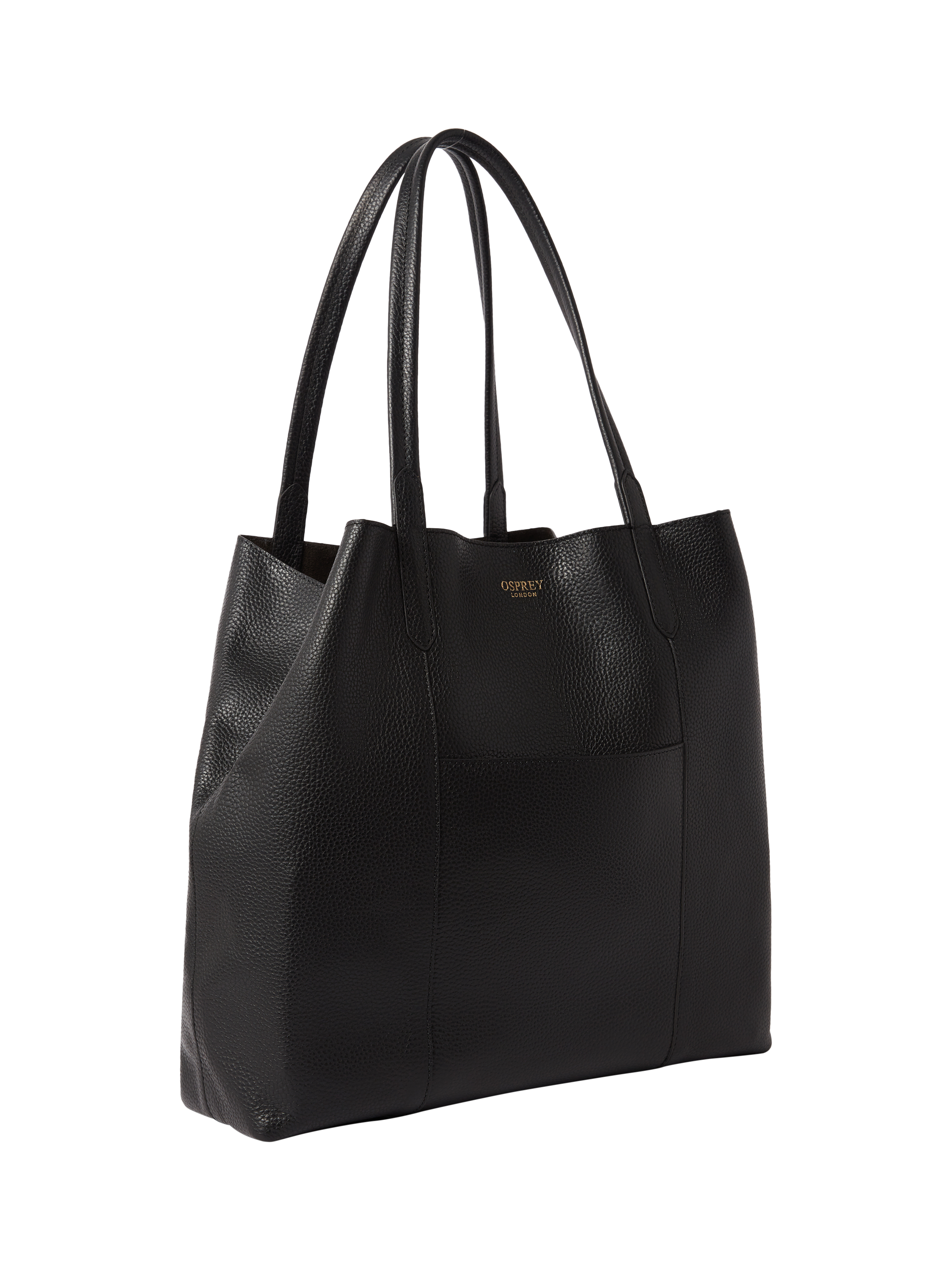 Product image 4 of 6, which shows OSPREY LONDON Notting Hill Leather Tote Bag, Black