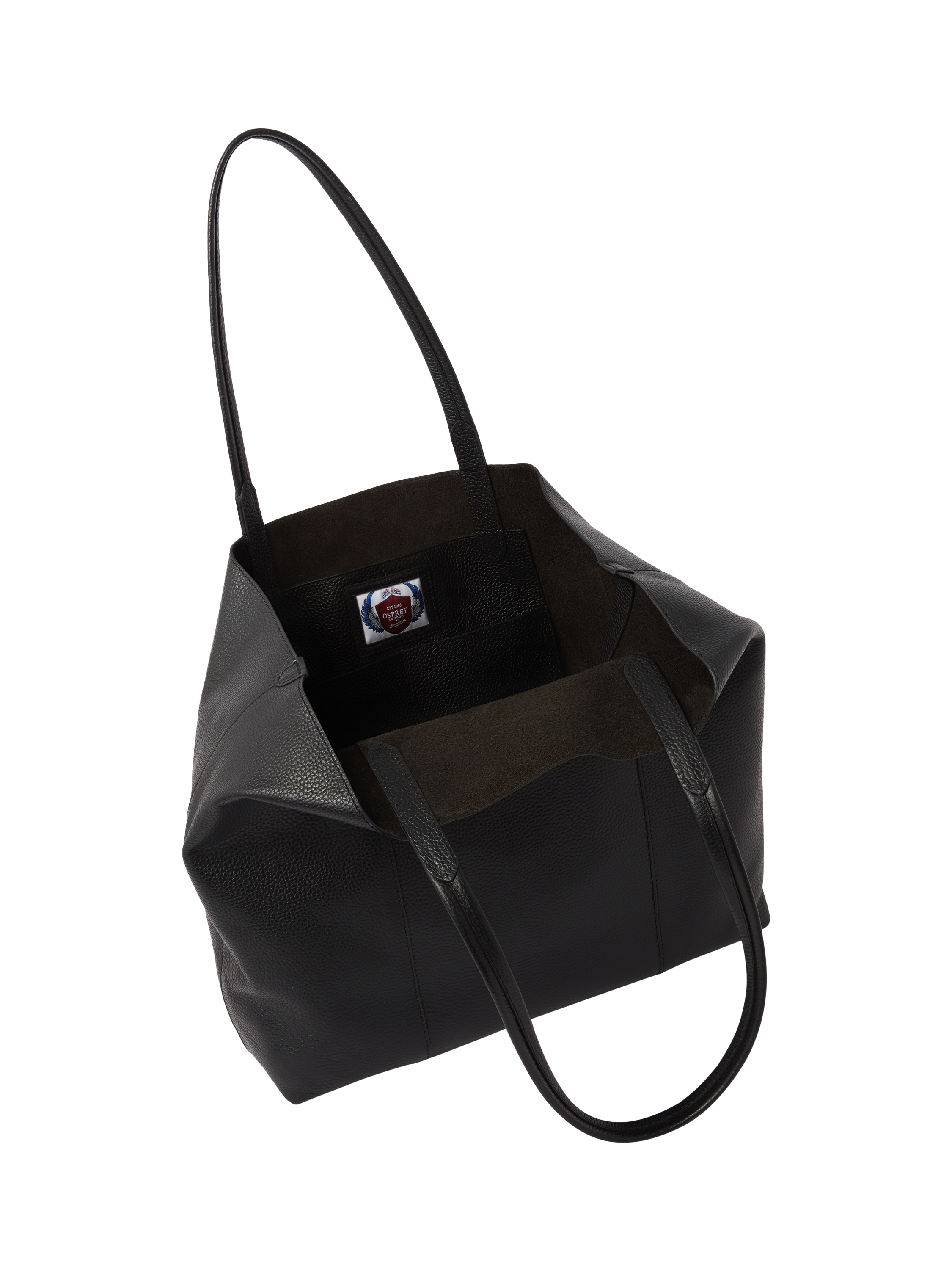 Product image 6 of 6, which shows OSPREY LONDON Notting Hill Leather Tote Bag, Black