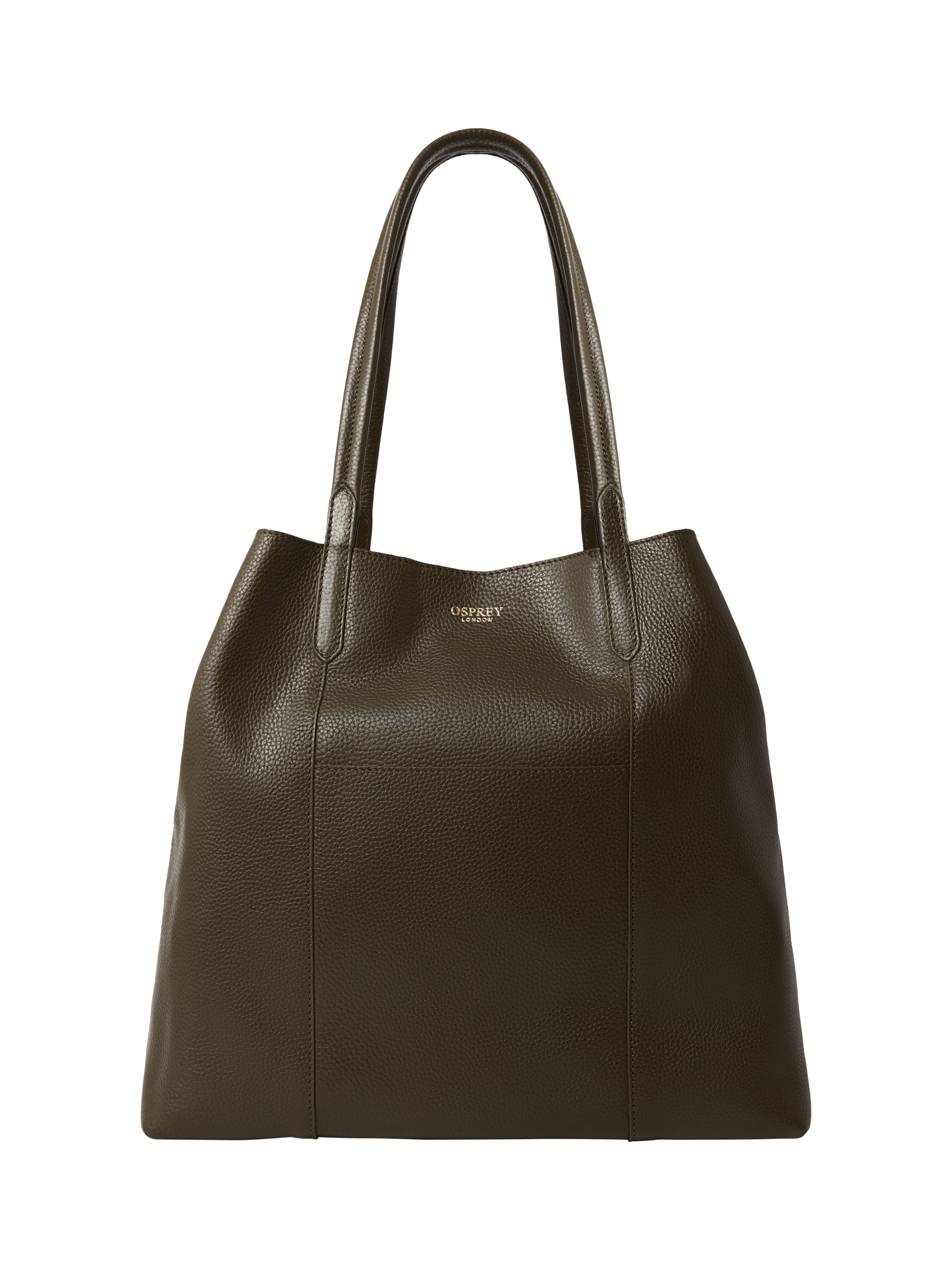 Product image 1 of 6, which shows OSPREY LONDON Notting Hill Leather Tote Bag, Khaki