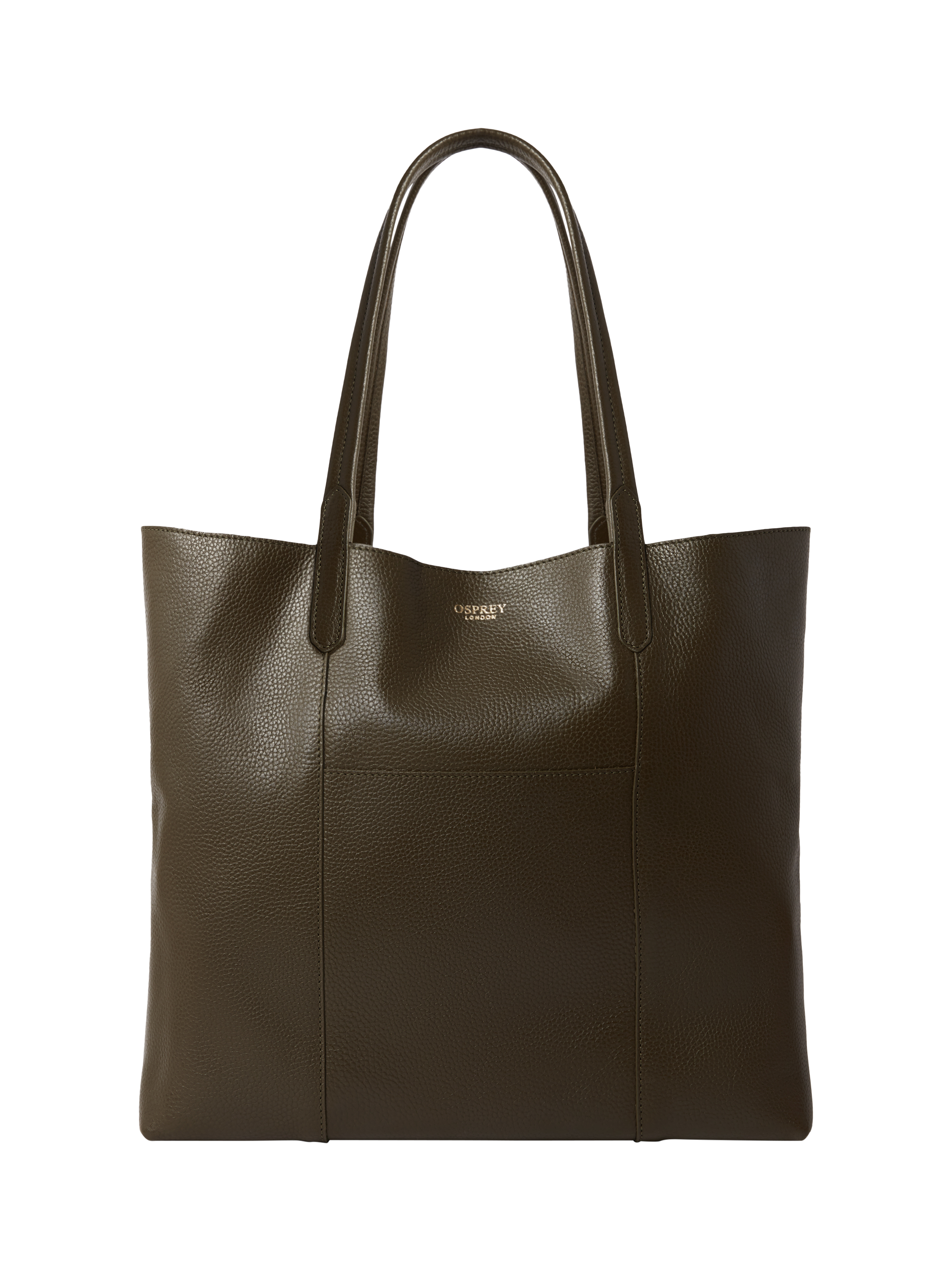 Product image 2 of 6, which shows OSPREY LONDON Notting Hill Leather Tote Bag, Khaki