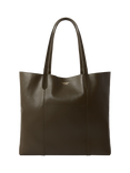 OSPREY LONDON Notting Hill Leather Tote Bag, Khaki