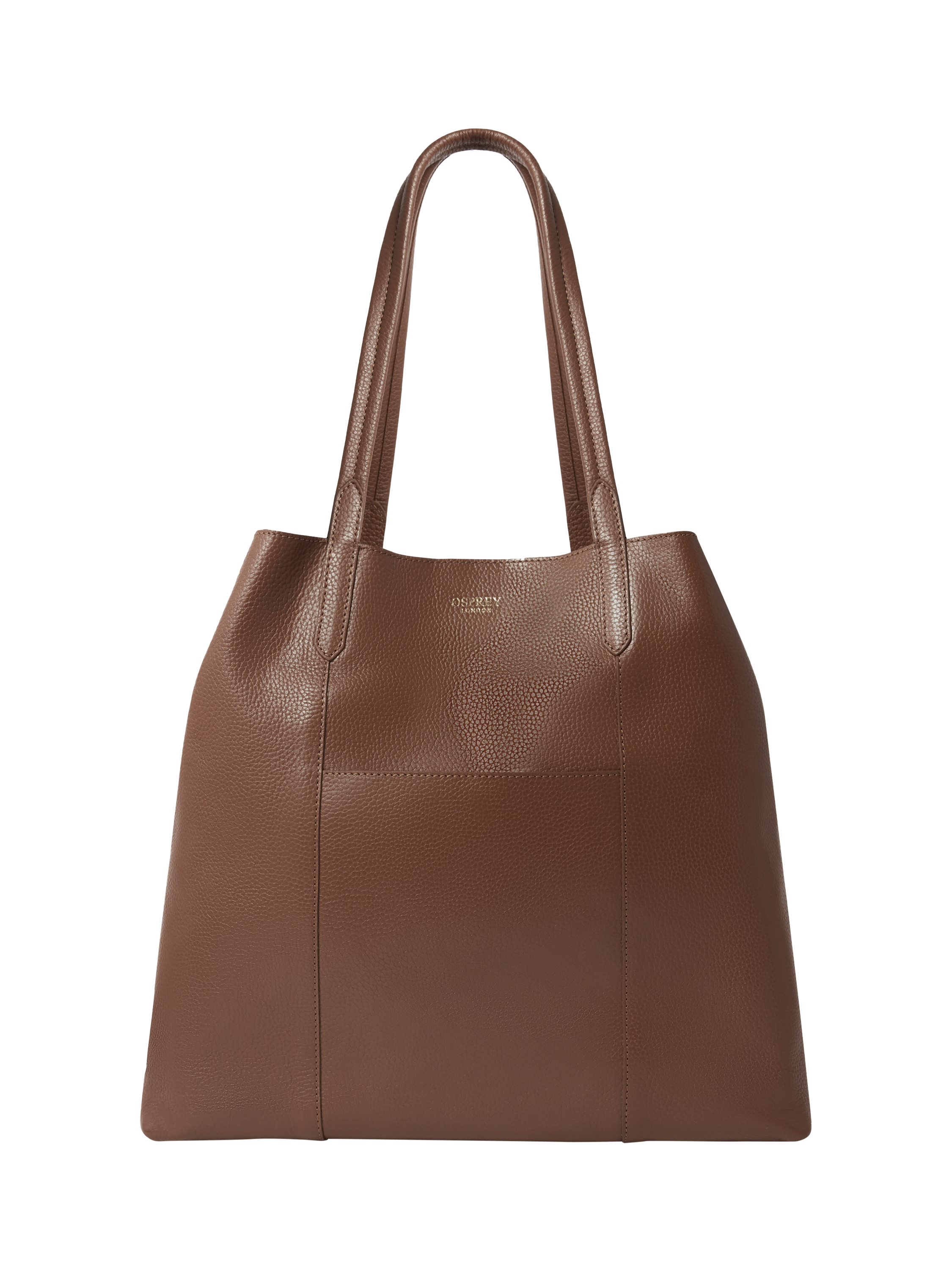 Product image 1 of 6, which shows OSPREY LONDON Notting Hill Leather Tote Bag, Tan