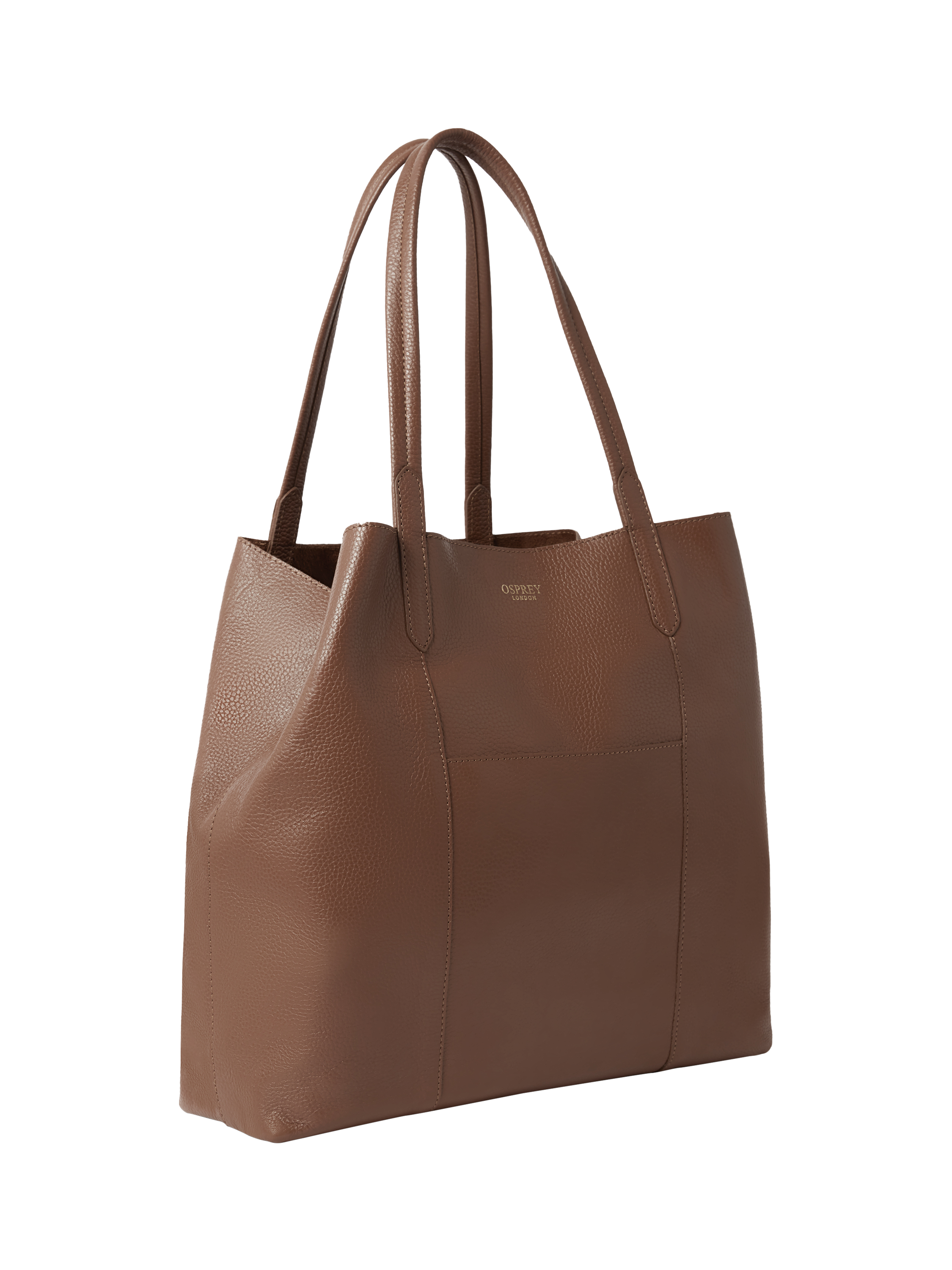 Product image 4 of 6, which shows OSPREY LONDON Notting Hill Leather Tote Bag, Tan
