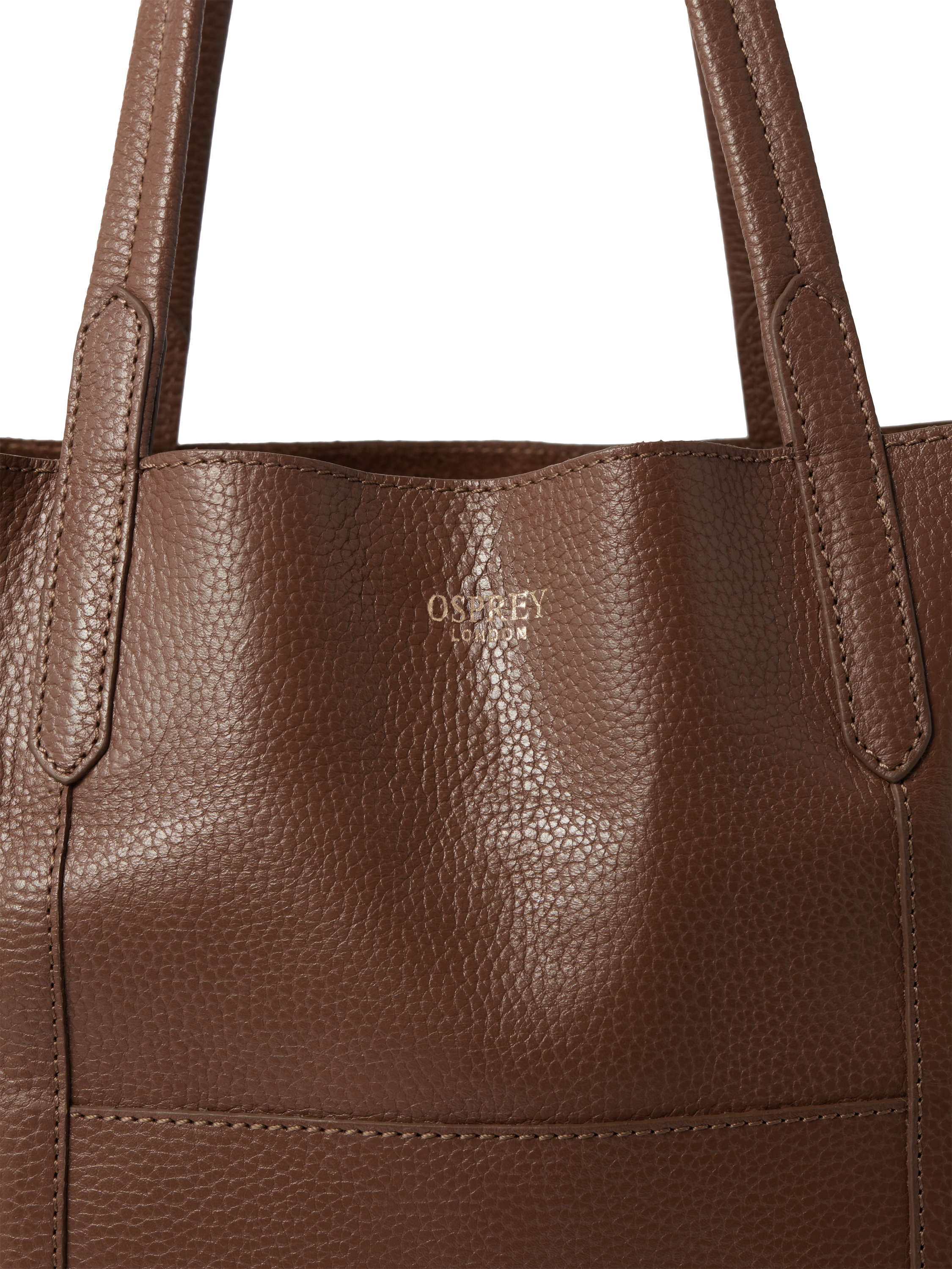 Product image 5 of 6, which shows OSPREY LONDON Notting Hill Leather Tote Bag, Tan