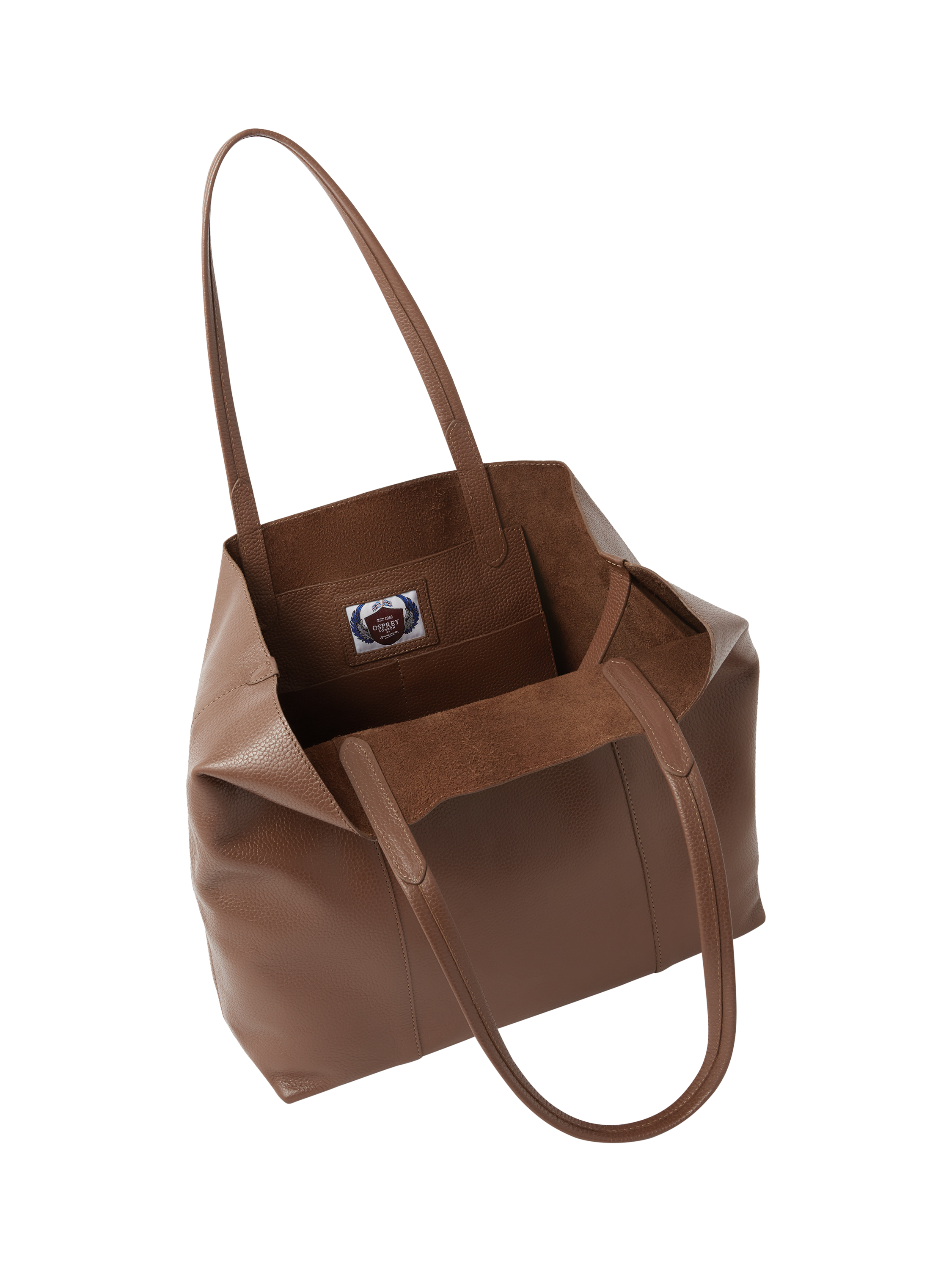 Product image 6 of 6, which shows OSPREY LONDON Notting Hill Leather Tote Bag, Tan