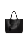 OSPREY LONDON Small Santa Fe Leather Tote Bag, Black