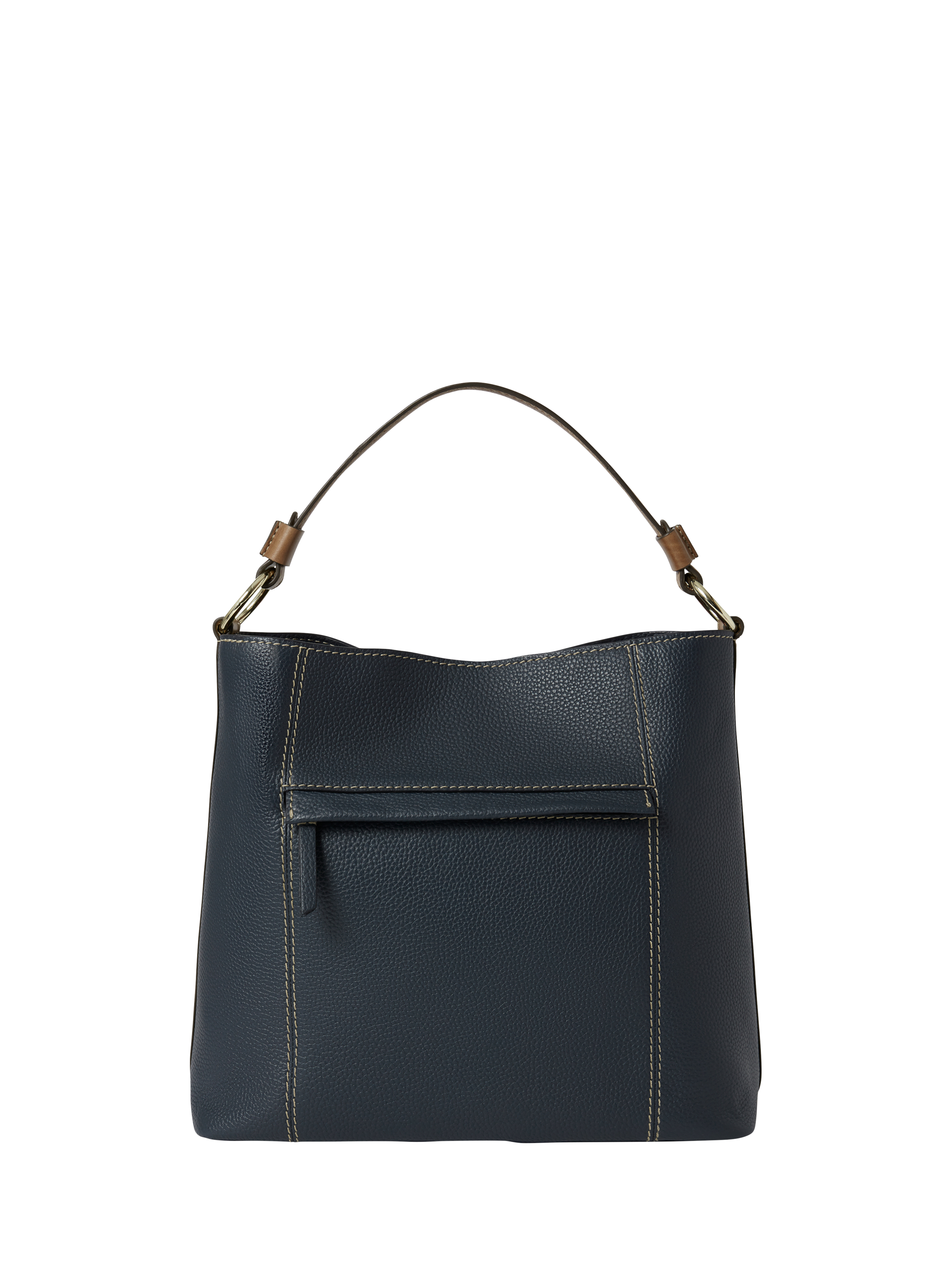 Product image 2 of 5, which shows OSPREY LONDON Savanna Leather Hobo Bag, Navy