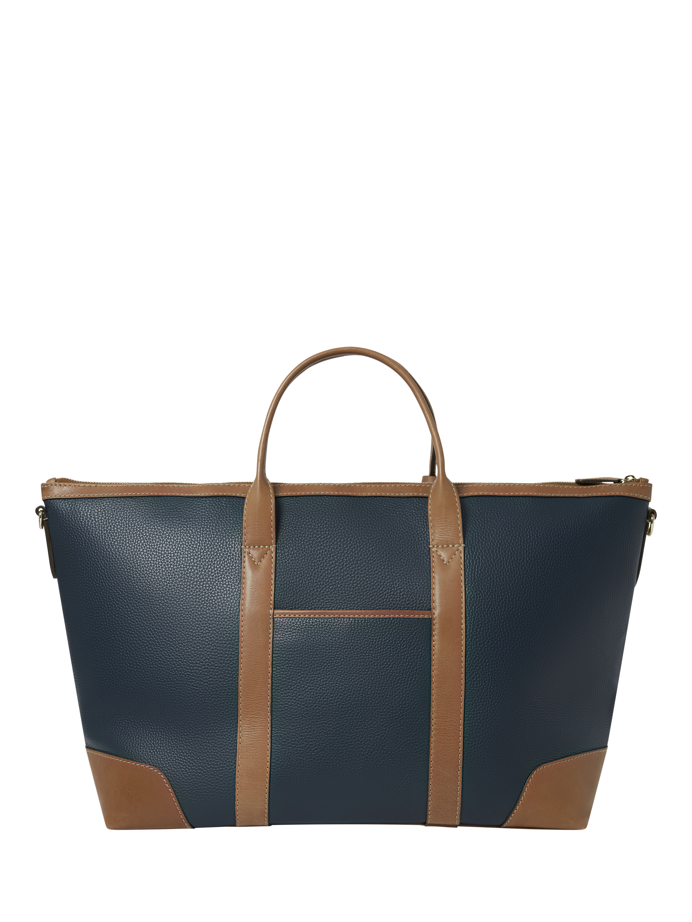 Product image 2 of 5, which shows OSPREY LONDON Savanna Leather Weekender Bag, Navy