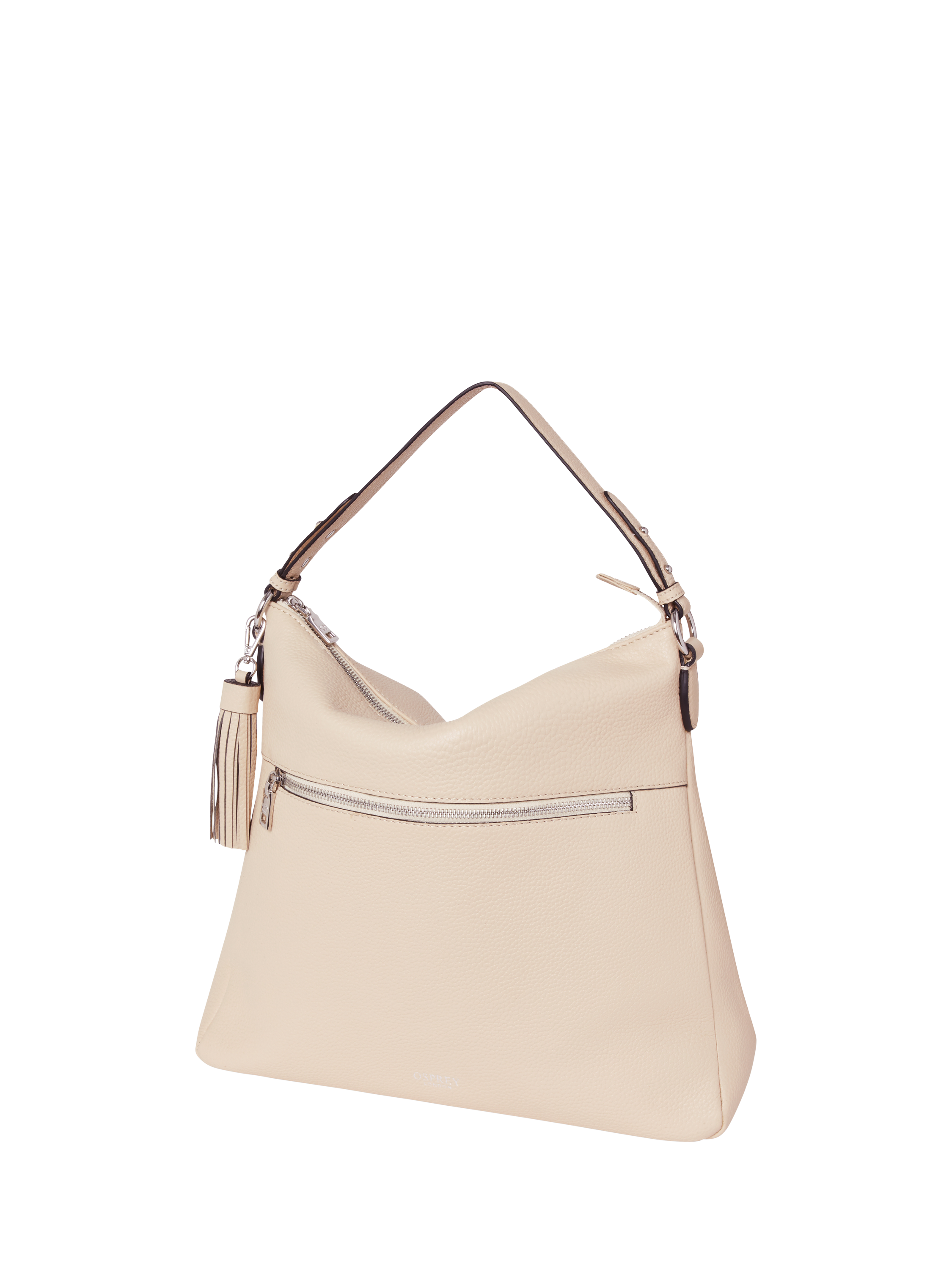 Product image 3 of 5, which shows OSPREY LONDON Stella Leather Hobo Bag, Natural