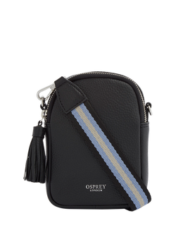 OSPREY LONDON Stella Leather Phone Bag, Black