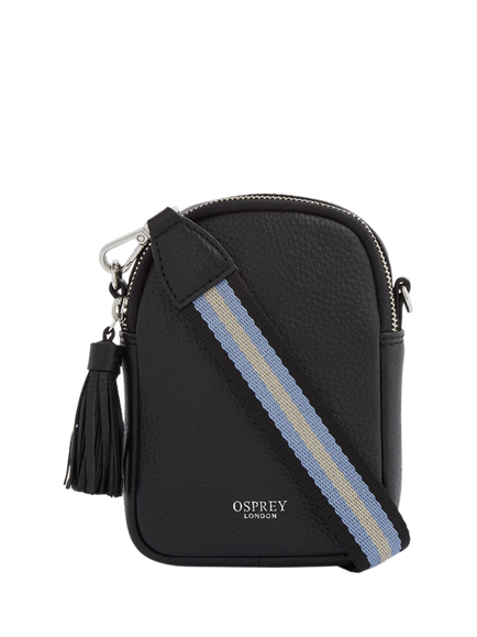 OSPREY LONDON Stella Leather Phone Bag, Black
