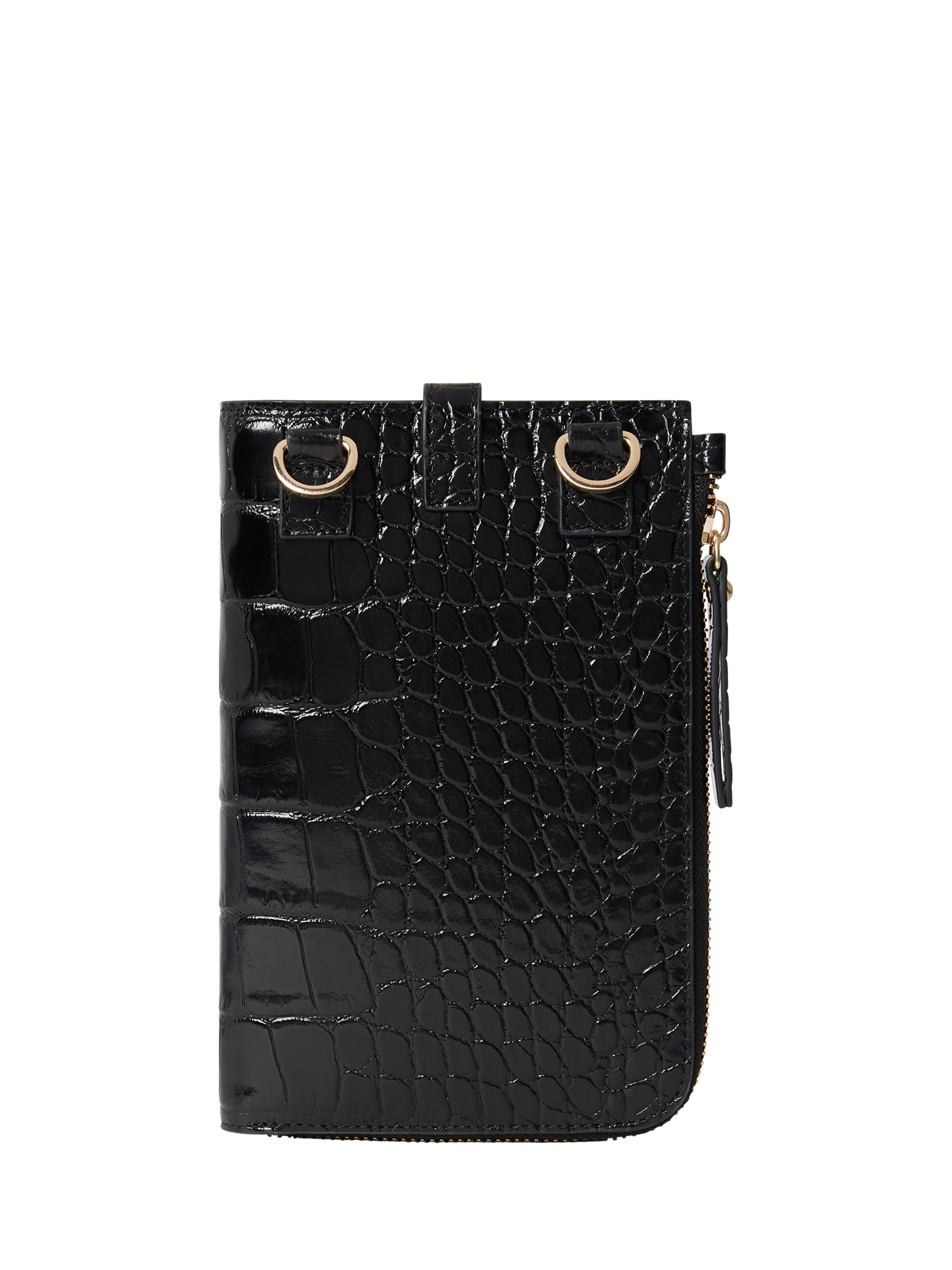 Product image 2 of 5, which shows OSPREY LONDON Wentworth Leather Phone Bag, Black