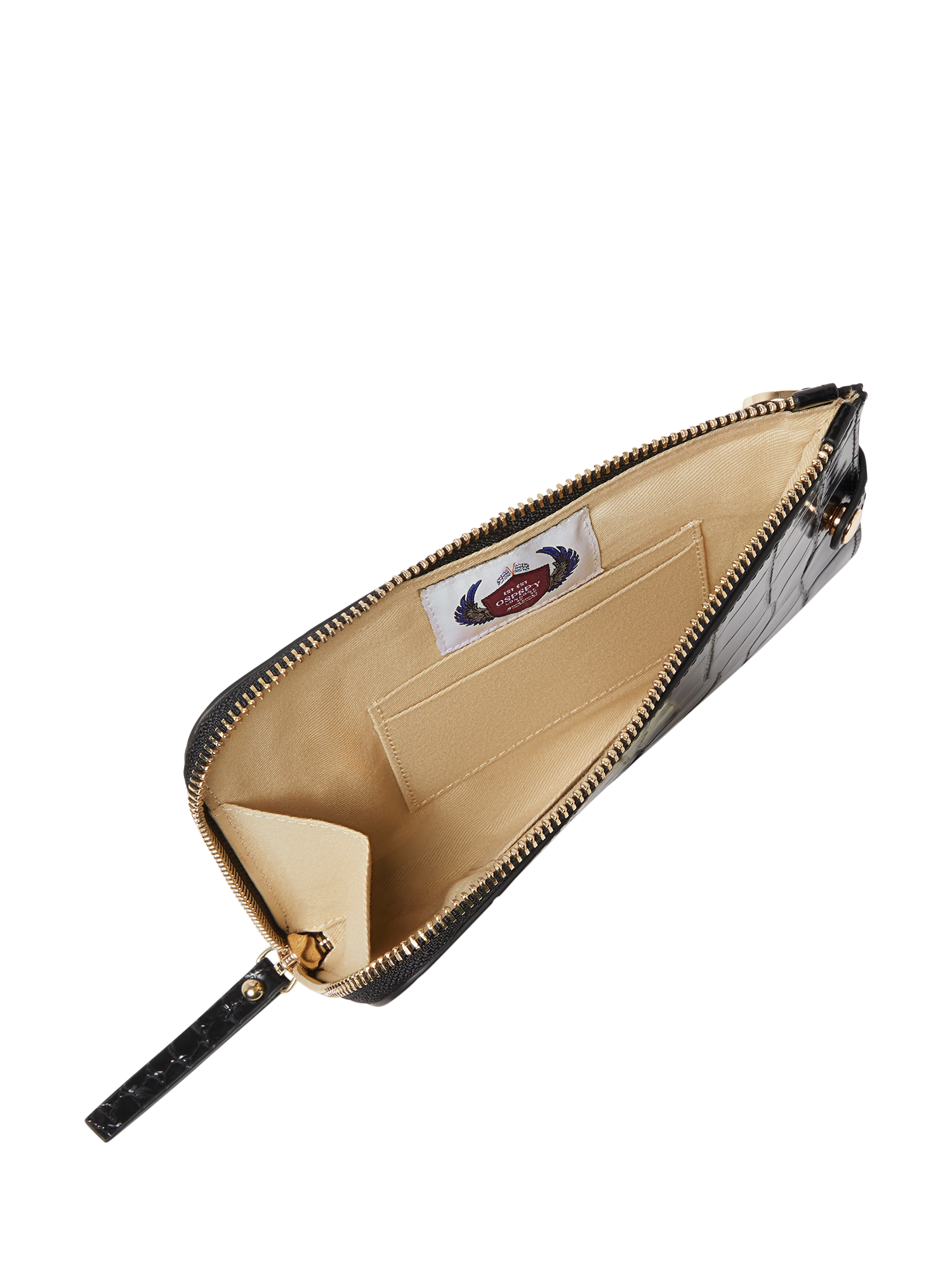 Product image 5 of 5, which shows OSPREY LONDON Wentworth Leather Phone Bag, Black