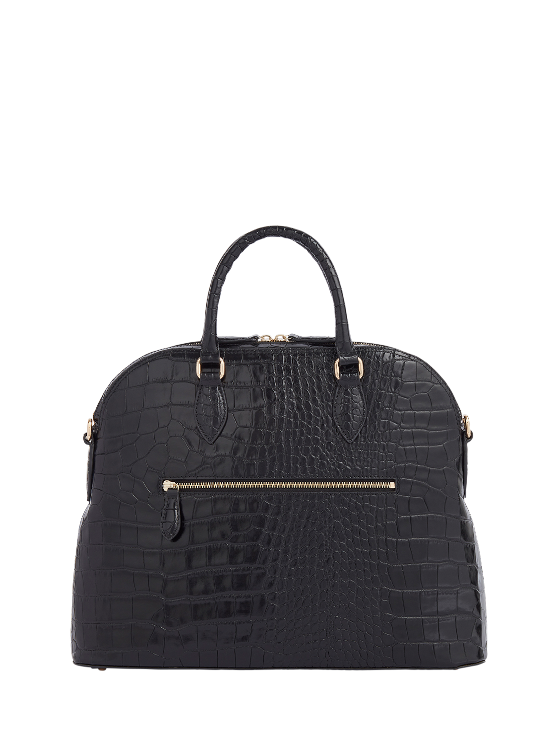 Product image 3 of 7, which shows OSPREY LONDON Wentworth Leather Shoulder Bag, Black
