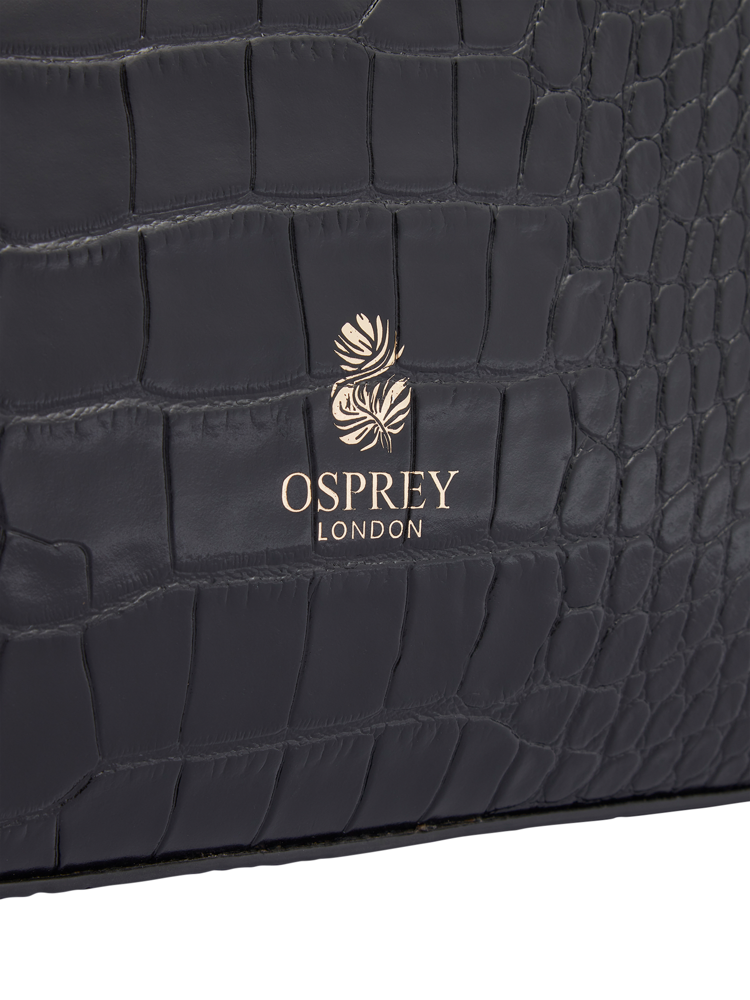 Product image 5 of 7, which shows OSPREY LONDON Wentworth Leather Shoulder Bag, Black
