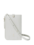 OSPREY LONDON Wentworth Croc Leather Phone Bag, Cloud