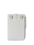 OSPREY LONDON Wentworth Croc Leather Phone Bag, Cloud